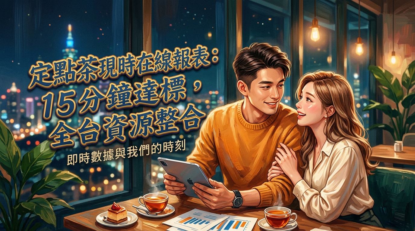 定點茶現時在線報表：15 分鐘達標，全台資源整合。